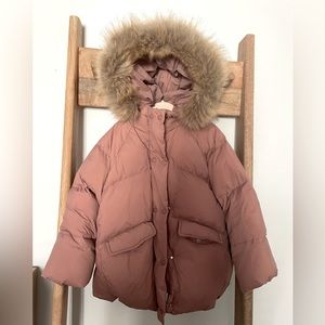 Zara Quilted Lined Supersoft Coat Size 4-5
